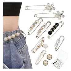 Alfinete Aperta Calça Ajuste De Roupas Broche Perola Kit 10