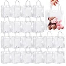 20 pacotes de bolsa com alça transparente para presentes de Natal, casamentos e festa de aniversário