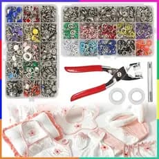 1600 Conjuntos De Botões Pressão Metal Com Alicate Fixação, Kit Ferramentas Perfeito Para Artesanato, Roupas