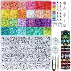 13200 PCS Maleta Infantil Conjunto Silicone Micangas de fazer Pulseiras Miçangas Colares