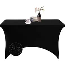 Toalha de mesa dobrável padrão Stretch Spandex Toalha de mesa Universal preta
