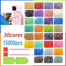 15 000 diamantes de 30 cores para trabalhos artísticos