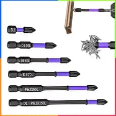 Conjunto de 6 pontas de chave hexagonal magnética Pontas de diferentes tamanhos