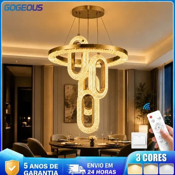 3 Cores 110V-220V Lustre de Cristal Luxo Nórdico Para Sala De Quarto e Cozinha Com Controle Reomoto
