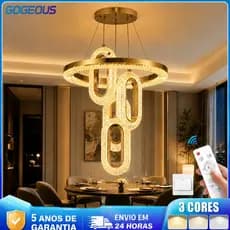 3 Cores 110V-220V Lustre de Cristal Luxo Nórdico Para Sala De Quarto e Cozinha Com Controle Reomoto