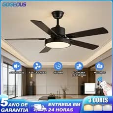 3 Cores 110V-220V Ventilador de Teto Com Luz LED Com Controle Remoto 5 Folhas Silencioso Economia de Energia