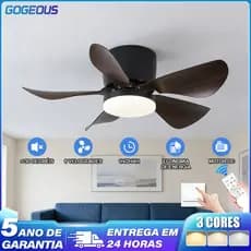 110V-220V Ventilador De Teto Com Luz 3 Cores Com Controle Remoto 5 Folhas Silenciosa e Econômi Para Sala De Estar