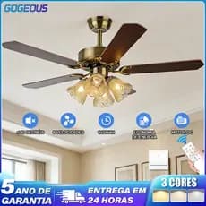 3 Cores 110V-220V Ventilador De Teto Com Luz Com Controle Remoto 5 Folhas 72W Economia De Energia Silencioso