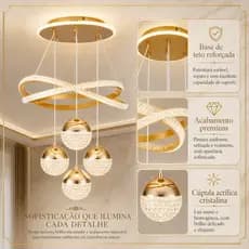 3 Cores( 110V-220V) Luminárias pendentes de LED Lustre para sala de estar e sala de jantar Lustre de Cristal