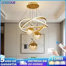 3 Cores 110V-220V Luminária De Teto Cristal Lustre Para Sala LED Cristal Com Controle Remoto Sala de Jantar Quarto