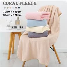 Toalha de Banho Grande Microfibra Flanela Coral – Banho Praia e Piscina Secagem Rápida e Alta Absorção