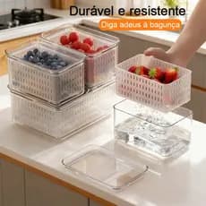 Organizador De Geladeira Com Cesto