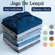 Jogo De Lençol 400 Fios Premium Com Elástico Tecido Liso Não Desbota Várias Cores Apronta Entrega