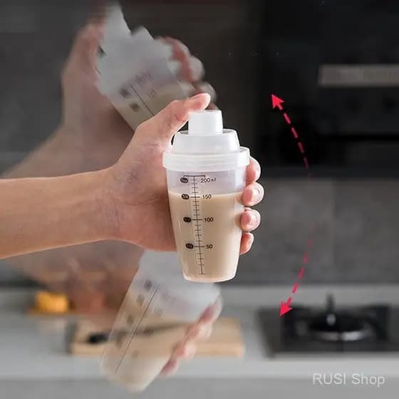 200ml Coqueteleira Durável Copo de Mistura para Chá com Leite com Escala Adequado para Barman Ferramentas Práticas de Ba