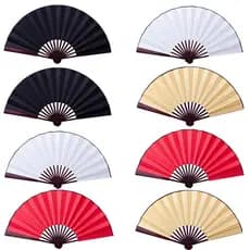 Ventilador Dobrável Chinês 8/10 Polegadas Pano De Seda Em Branco Portátil Para Escrita E Pintura DIY Estilo kagli1br