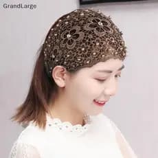 [GrandLarge] Renda Para Mulheres ; Acessórios De Cabelo Elásticos De Floral Larga Moda BR