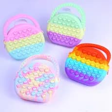 Crianças Silicone Sensorial Push Bubble Fidget Saco Crossbody Antiestresse Brinquedos Bolsa