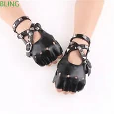 BLING Punk Glove Acessórios Para Motocicleta Luvas De Couro Com Rebite