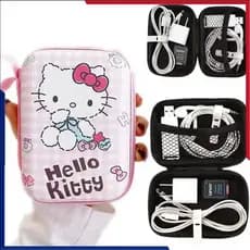 Carregador Para Fone De Ouvido Bluetooth Sanrio Hello Kitty Para áreas Externas Bolsa De Armazenamento Para Batom