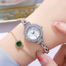 Relógio de pulso feminino com mostrador pequeno, um sucesso de vendas, elegante e moderno, ideal para transmissões ao vi