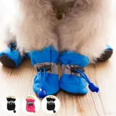 4pcs Sapatos Antiderrapantes Para Cachorros Proteção Animais De Estimação De Sola Macia Cães Pré-Calçados De Inverno Sup
