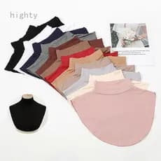 HY1 Modal Capa De Pescoço Eid Hijab Envoltório De Cabeça Gola Falsa Completa Coleiras Altas Extensões Destacáveis Para M