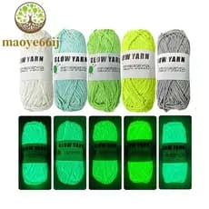 MAOYE66 50g/Rolo De Fio Brilhante , Robusto Luminoso De Poliéster Que Brilha No Escuro De Malha Macia