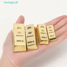 [lLinshgjkuB] Imitação De Cobre Puro Barra De Ouro Falsa ingot Latão Sólido Adereços Dourados Decoração De bar Dourado C