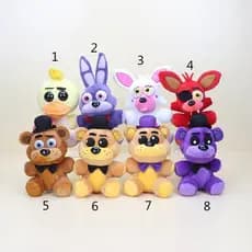 Jogo de cinco noites de Freddy com chaveiro de pelúcia pingente/FNAF 4/Freddy Doll/Binnie/Foxy/Midnight Bear Chica SBXD