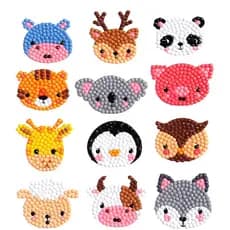 Desenho Animado Animal 5D Adesivos De Pintura Com Diamante Kits Para Crianças Adulto Iniciante Tinta Gema Por Números Ar