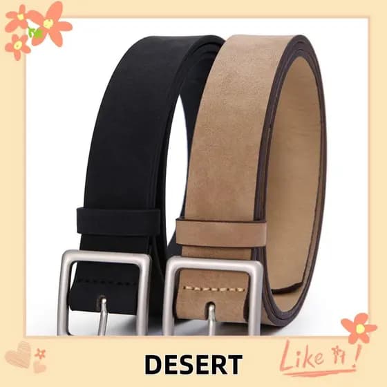 Cinto De Couro De Camurça DESERT , Fivela De Pino Quadrado , Design Luxuoso , Negócios , Cintura Casual Retrô