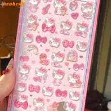 Adesivo De Cristal BEOHESP , Decorativo De Alívio Da Hello Kitty De Desenho Animado Fofo Infantil Para Telefone