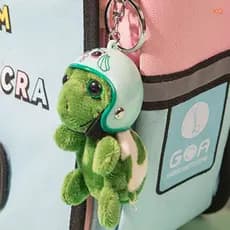 Anti-Perdido Tartaruga Boneca Chaveiro Saco Acessórios Dos Desenhos Animados Animal Chave Titular Com Capacete