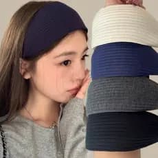 Argola De Cabelo De Borda Larga De Tricô – Tiara De Estilo Esportivo Faixa Tecido INS Coreano Moda , Versátil , Simples