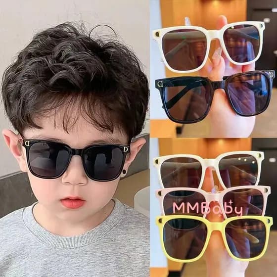 Óculos De Sol Com Proteção UV400 Mbaby-Kids Aro Quadrado Em Cor Contrastante Para Meninos E Meninas