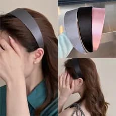 Moda Larga Cor Pura Mulheres Headwear Hairbands Acessório De Cabelo