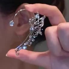 EEBR Moda Espumante Cristal Elfo Borboleta Orelha Manguito Sem Clipe Brincos Elegante De Para Mulheres Requintado Jóias