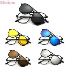 Conjunto De Óculos De Sol Polarizados LUCKY-SHEBEE , Armação Quadrada Com Proteção UV400 Preta