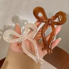 Moda Acrílico Bowknot Grab Clip Grampos De Cabelo Acessórios Para