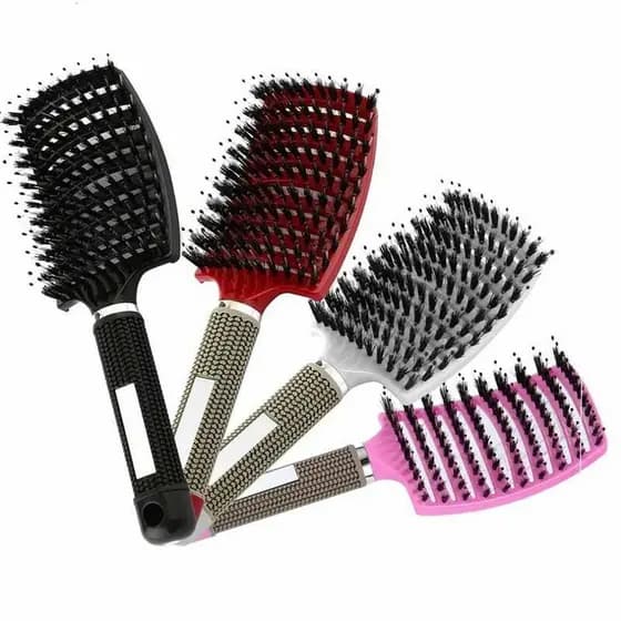 Escova Com Cerdas De Nylon, Escova De Cabelo, Pente De Massagem, Escova De Cabelo Cerdas Naturais Antiestática Desembara