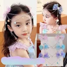 Acessórios De Cabelo Infantis Sereia Princesa Borla Moda Feminina Borboleta Grampo