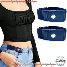 HUISHU 2pcs/set Cinto Elástico , Sem Fivela Ajustável Casual De Cintura De Lona Invisível Mulheres Homens