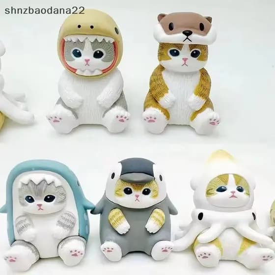 [Shnzd] Caixa Cega Para Gatos Boneca Fofa Tubarão Figura De Gato Brinquedos Cos Bonecas De Organismo Marinho Bolsa Decor