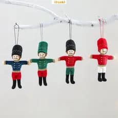 Pingente De Natal Em Tecido Soldado De Nogueira-Decoração Criativa De Férias Para Casa