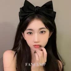 1 Peça Elegante Estilo Coreano 3D Faixa De Cabeça Com Laço Preto – Argola De Cabelo De Fibra De Poliéster De Tamanho Gra