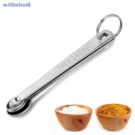 [WillbehotB] 5 Unidades/Conjunto Colher Medidora De Aço Inoxidável Para Tempero De Café De Vários Tamanhos [Novo]