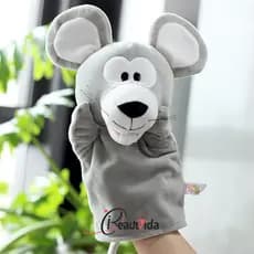 Brinquedo De Pelúcia De Fantoche De Mão De Rato Cinza Infantil
