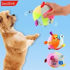 BESTLINK Bola Interativa Brinquedo Do Cão Para Mastigadores Treinamento Descomprimir Resistente À Mordida Alça De Pelúci