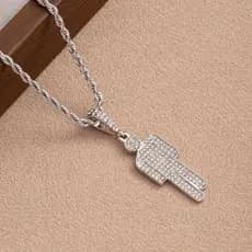 SUEBR Pingente De Ursinho , Colar De Cabeça Torta De Desenho Animado Strass De Luxo Moderno