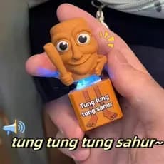 2025 Novo Tralalero Tralala Tungtung Vara De Madeira Homem Botão Chaveiro Com Pingente Luminoso-Anime Decoração Periféri
